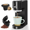 WAA 2-in-1 Single Serve Coffee Maker for Both Capsule &amp Ground Adjustable Funnel 6-14oz Brew One-Touch Switch Safe &amp Easy Clean Perfect for Home/Office.