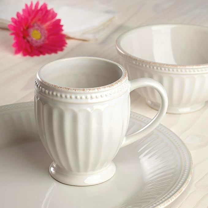 Lenox White French Perle Groove 4Pc Place Setting 6.95 LB