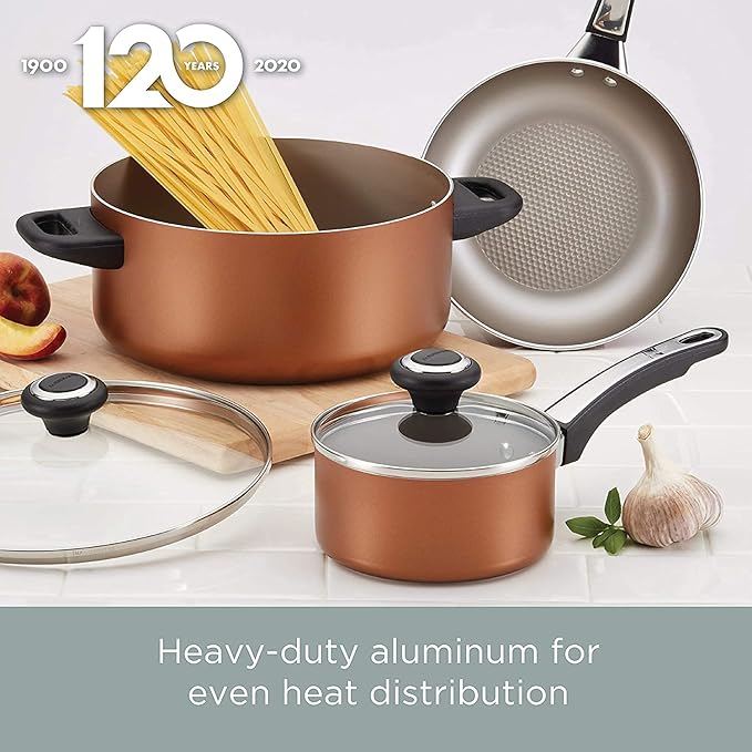 Farberware 21925 High Performance Nonstick Cookware Set / Pots and Pans Set Dishwasher Safe - 17 Piece Silver