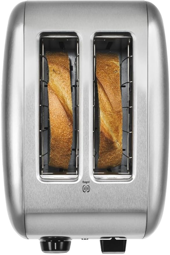KitchenAid KMT2115SX Stainless Steel Toaster Brushed Stainless Steel &amp Variable Speed Corded Hand Blender KHBV53 Contour Silver