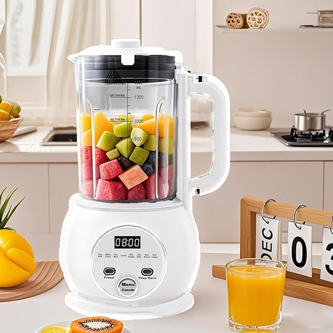 10 in 1 Nut Milk Maker Hot Blender51oz Homemade Soy AlmondOatPlant BasedBaby Food Maker 20 BladesAutomatic Soybean Machine with 24H Delay Start/Keep Warm8H/Boil Water&ampAuto Clean