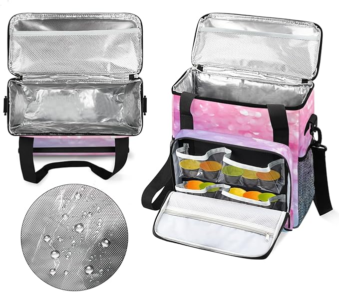 Glitter Coffee Maker Carrying Bag Light blue Portable Travel Storage Tote Bag Compatible with K-Mini or K-Mini Plus Single Serve Coffee Brewer Carrying Case with Multiple Pockets &amp Shoulder Stra