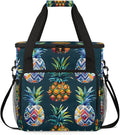 Pineapples Print Coffee Maker Travel Bag for Keurig K-Mini/K-Mini Plus Insulated Waterproof Tote with Pockets Portable Single-Serve Brewer Case