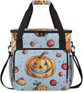 Gothic Pumpkin Coffee Maker Carrying Bag Glitter Pumpkin Travel Storage Bag Compatible with K-Mini or K-Mini Plus Single Serve Coffee Brewer Carrying Case with Multiple Pockets &amp Shoulder Strap