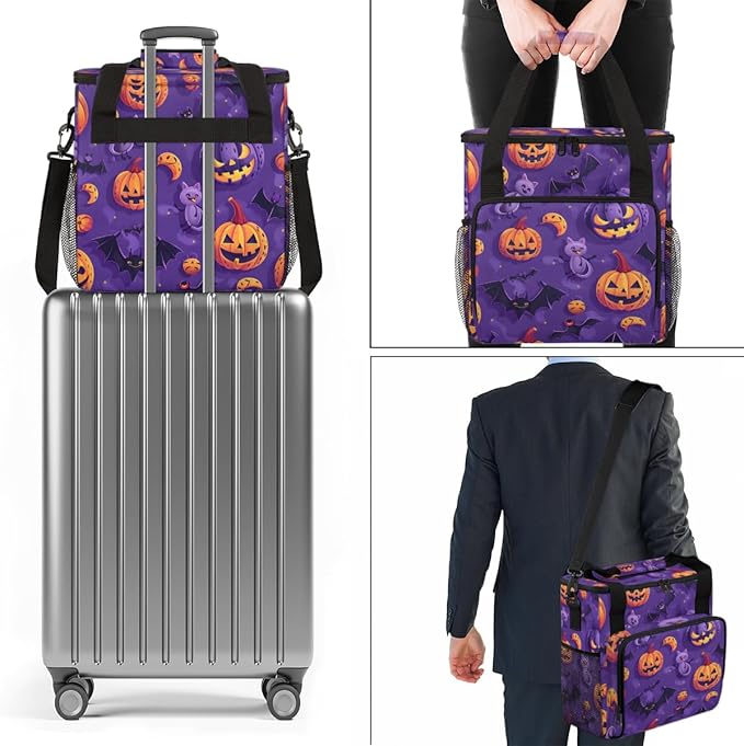 Magical Pumpkin Coffee Maker Carrying Bag Cute Pumpkin Travel Storage Bag Compatible with K-Mini or K-Mini Plus Single Serve Coffee Brewer Carrying Case with Multiple Pockets &amp Shoulder Strap