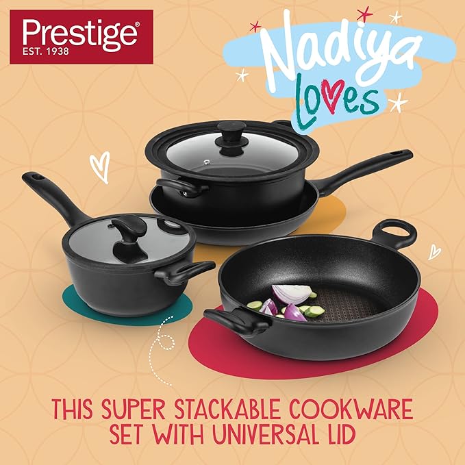 Nadiya x Prestige Nesting Cookware Set 4 Piece