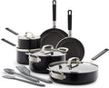 GreenPan x Bobby Flay 13 Piece Nonstick Cookware Pots and Pans Set PFAS-Free Diamond Ceramic Induction Suitable Easy Clean Dishwasher &amp Oven Safe Stay-Cool Silicone Handles Glass Lids Black