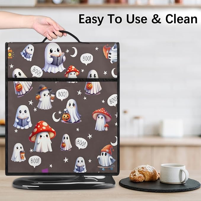 cfpolar Kitchen Aid Mixer Cover Compatible with 6-8 Quarts Halloween Ghosts Pumpkin Stand Mixer Cover Kitchen Aid Mixers Accessories Appliance Organizer Bag Dust Covers with Zipper Pocket