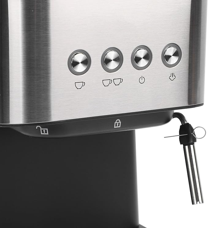Semi Automatic Coffee Machine 20 Bar Compact Coffee Maker with Milk Frother Steam Wand 1.5L Water Tank Quick Preheat for Cappuccino Latte (US Plug 110V)