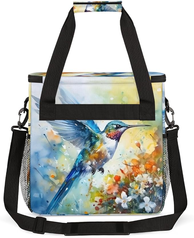 Abstract Bird Coffee Maker Carrying Bag Romantic Bird Travel Storage Bag Compatible with K-Mini or K-Mini Plus Single Serve Coffee Brewer Carrying Case with Multiple Pockets &amp Shoulder Strap