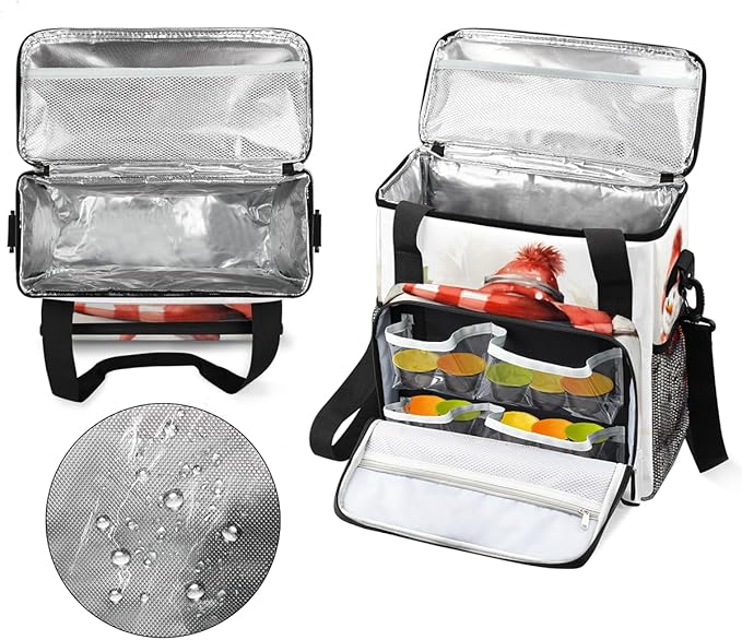 Xmas Snowman Coffee Maker Carrying Bag Oil Painting Snowman Travel Storage Bag Compatible with K-Mini or K-Mini Plus Single Serve Coffee Brewer Carrying Case with Multiple Pockets &amp Shoulder Str
