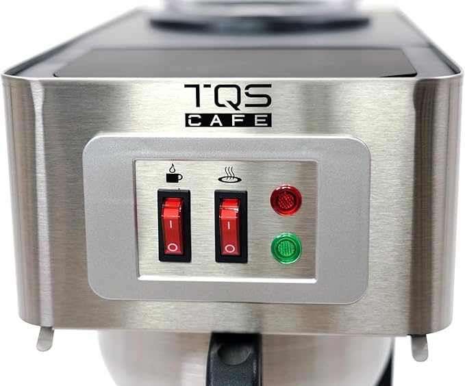 12-Cup Commercial Coffee Maker Stainless Steel - Double Coffee Machine for Office Restaurant Industrial Use - High Capacity Office Coffee Maker - TQS Cafe