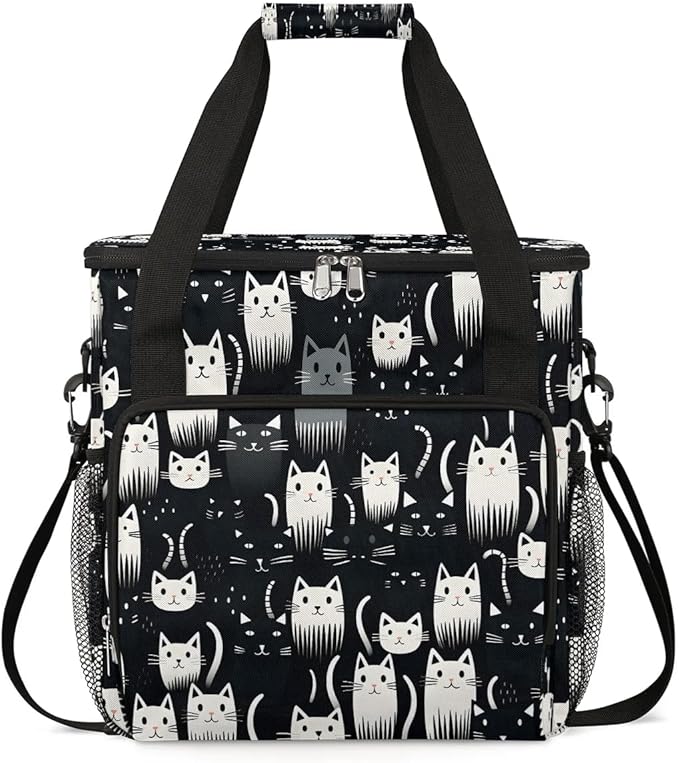 Cute Cat Face Coffee Maker Travel Bag for K-Mini or K-Mini Plus Single Serve Coffee Brewer Portable Storage Tote Case for Tarvel