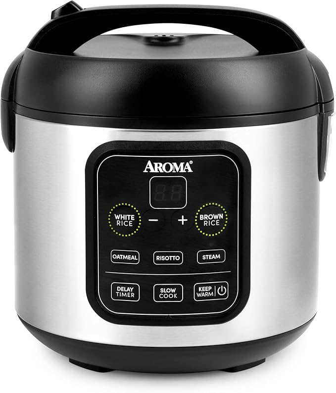 Aroma Housewares ARC-994SB Rice &amp Grain Cooker Slow Cook Steam Oatmeal Risotto 8-cup cooked/4-cup uncooked/2Qt Stainless Steel