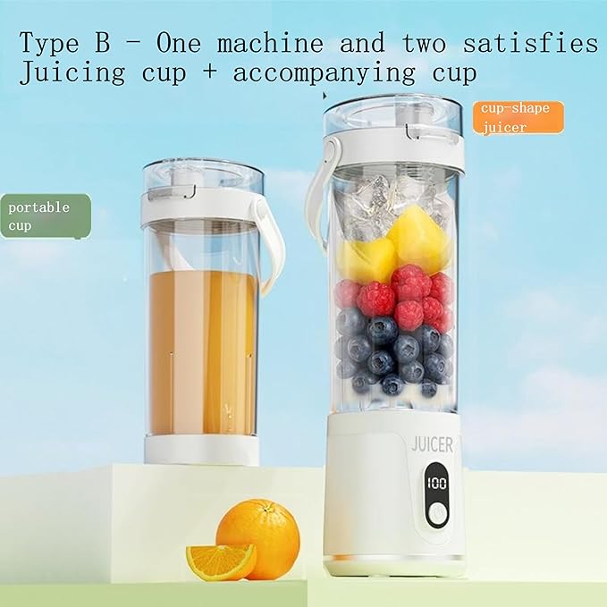 New wireless portable household juicer juicing cup USB charging small juicer (B-Grey)