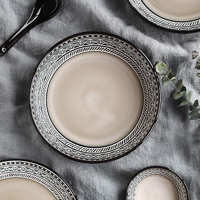 Dinnerware Set Luxury Family Dinner Service Set Dinnerware Sets Porcelain Dish Sets Including Bowl Set/Dessert Plates/Soup Plates/Dinner Plates/SaucersPlate*2