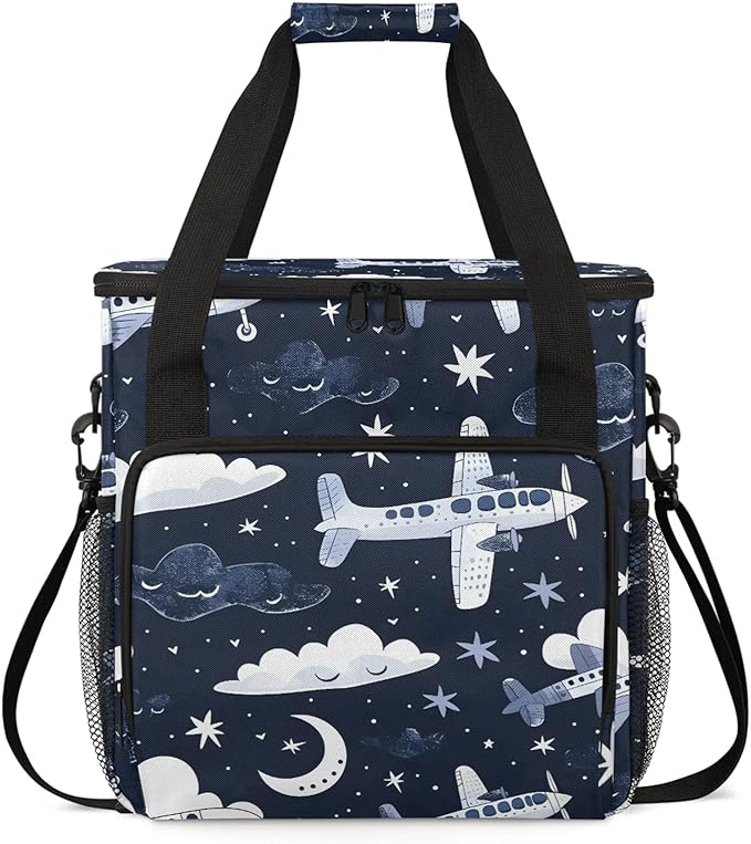 Aircraft Airplane Travel Coffee Maker Carrying Bag Large Organizer Storage Tote Bag Insulated Reusable Cooler Grocery Bags
