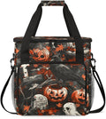 Halloween Crow Coffee Maker Carrying Bag Portable Travel Storage Tote Bag Compatible with K-Mini or K-Mini Plus Single Serve Coffee Brewer Carrying Case with Multiple Pockets &amp Shoulder Strap