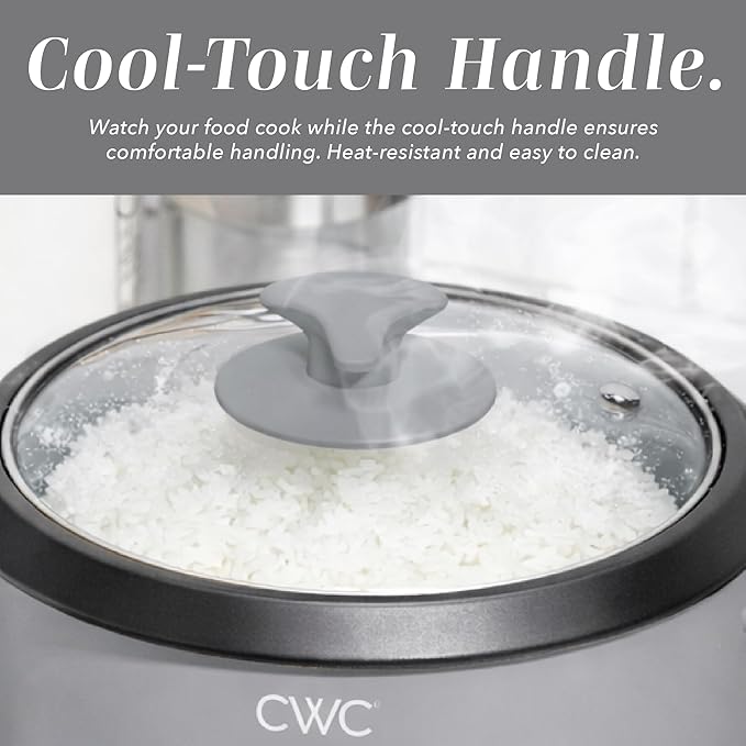 COOK WITH COLOR 6 Cup Rice Cooker 300W - Effortless Cooking and Perfectly Cooks 3 Cups of Raw Rice for 6 Cups of Cooked Rice Grey