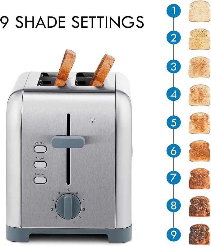 Kenmore toaster 2 slice - large wide slot fast commercial countertop big toasted toasters with space saving stainless steel for bread bagel Waffles retro quick clear pop up tostadora de pan