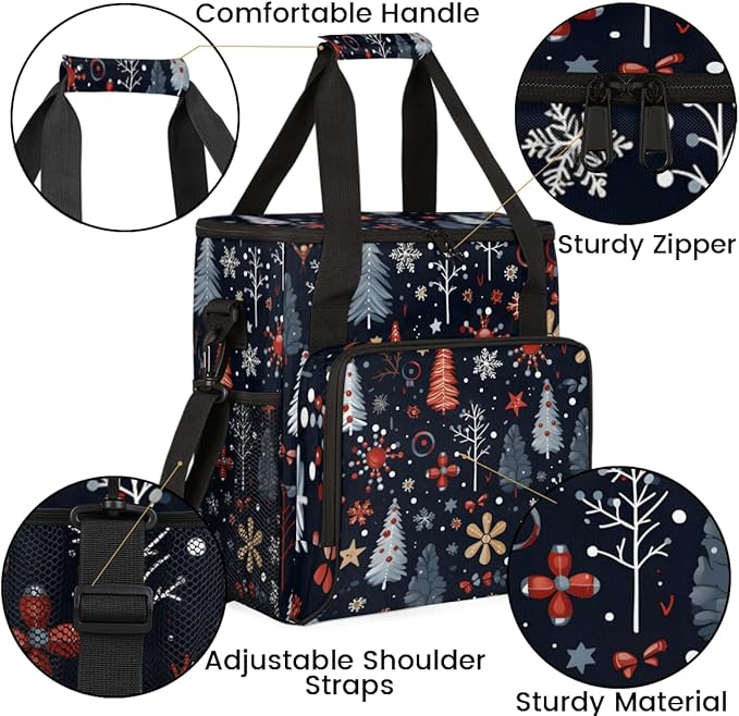 Christmas Tree Coffee Maker Carrying Bag Abstract Tree Travel Storage Bag Compatible with K-Mini or K-Mini Plus Single Serve Coffee Brewer Carrying Case with Multiple Pockets &amp Shoulder Strap