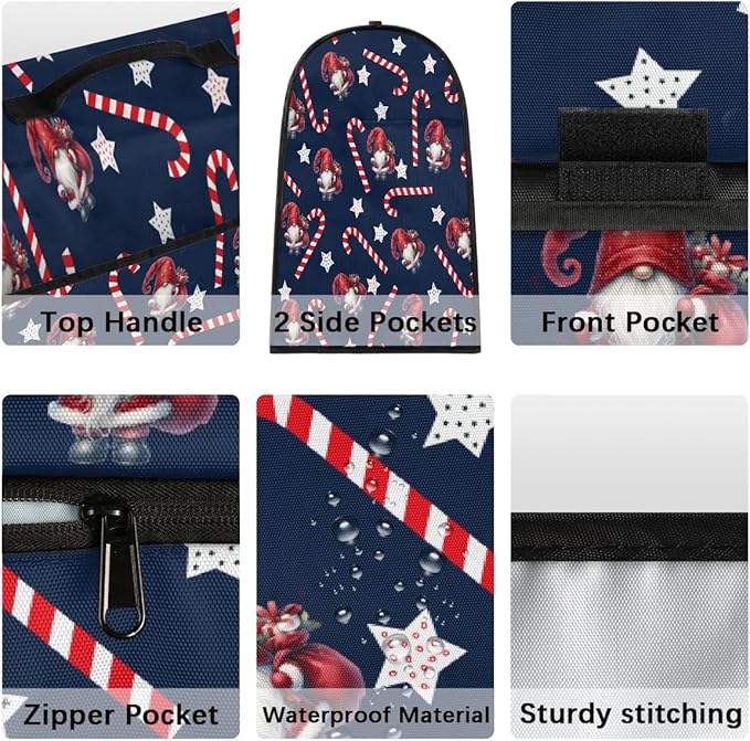 cfpolar Kitchen Aid Mixer Cover Compatible with 6-8 Quarts Christmas Candy Cane Santa Claus Stand Mixer Cover Kitchen Aid Mixers Accessories Appliance Organizer Bag Dust Covers with Zipper Pocket