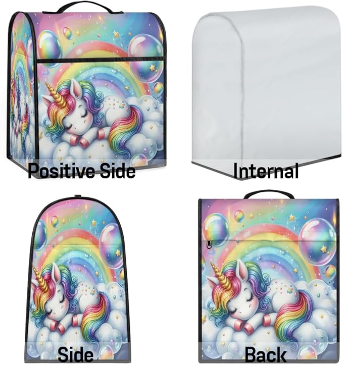 cfpolar Kitchen Aid Mixer Cover Compatible with 6-8 Quarts Rainbow Animal Unicorn Stand Mixer Cover Kitchen Aid Mixers Accessories Appliance Organizer Bag Dust Covers with Zipper Pocket