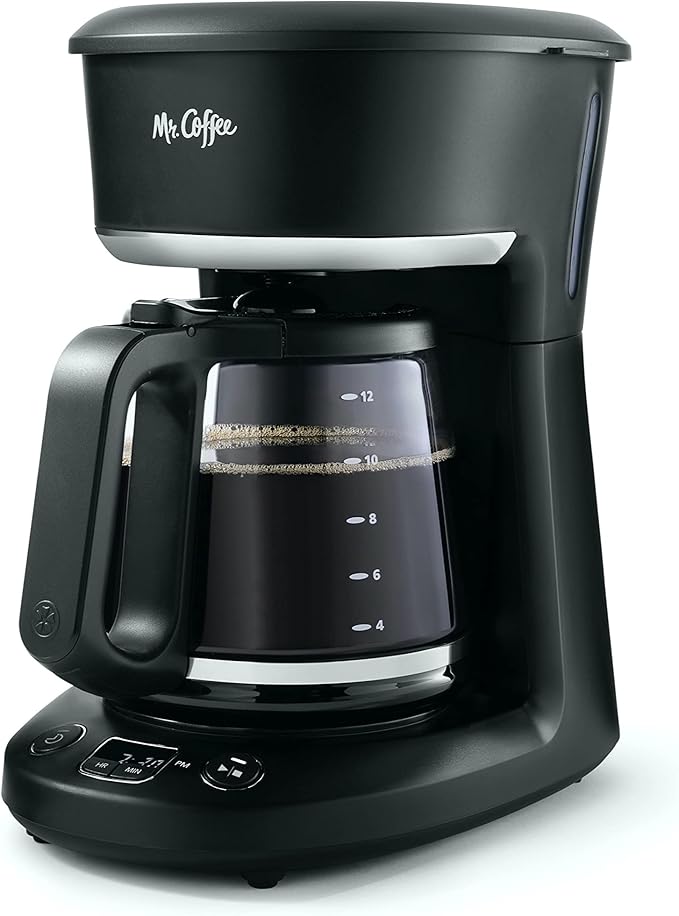 MR. COFFEE 12-Cup Programmable Coffeemaker Brew Now or Later Black