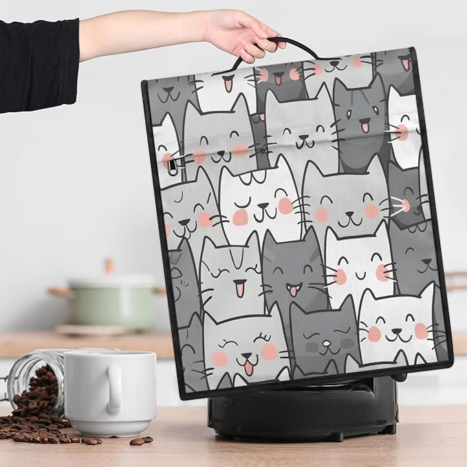 cfpolar Kitchen Aid Mixer Cover Compatible with 6-8 Quarts Cute Cat Kitten Stand Mixer Cover Kitchen Aid Mixers Accessories Appliance Organizer Bag Dust Covers with Zipper Pocket