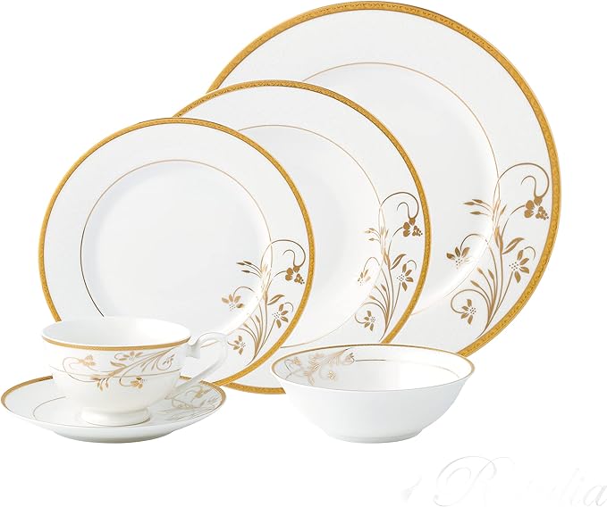 24 Piece Dinnerware Set-Bone China Service for 4 by Lorren Home Trends