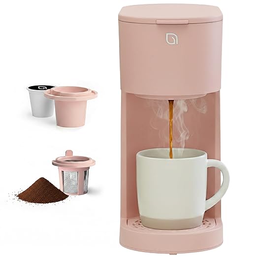 WILLOW K-Cup Coffee Maker Single Serve Coffee Maker with 6 to 12oz Brew Size &amp Strong Brew Option Single Cup Coffee maker made with 99% PCR Recycled Plastics Coffee Machine - PINK