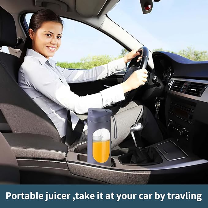 Portable blenderUSB-C rechargeablePersonal compact travel juicer cup15OZ for Shakes SmoothiesFresh juiceSelf-cleaningLeakproof lid Smart time display12 bladeswith strong blending Purple
