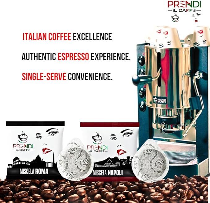 ESE Pod Espresso Machine – Spinel Pinocchio Coffee Maker for 44mm Paper Pods Made in Italy Compact Automatic Espresso Machine for Home &amp Office Includes 100 Free ESE Pods