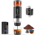 Portable Espresso Machine with Removeable Battery 20 bar Mini Travel Coffee maker Expresso Coffee Maker with USB-C3-in-1 Car Coffee Maker Self-Heating Ground Coffee &amp Capsule(Ns&ampDG)