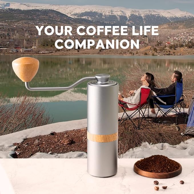 Portable Espresso Coffee Maker with Manual Coffee Grinderfor Travel、car、hiking and climbing