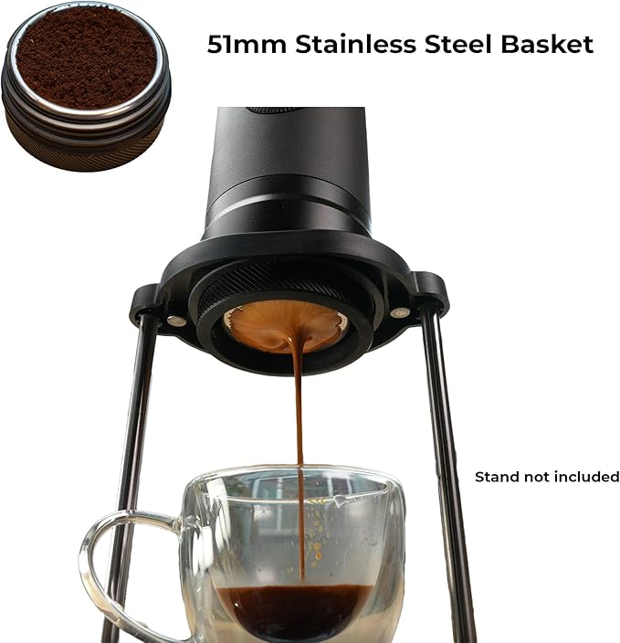 MiiCoffee Eon Portable Espresso Machine Travel Coffee Maker with Self-Heating and USB-C Charging (Grey)