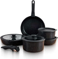 GOURMETIFIC® Pots and Pans Cookware Set [11 PIECES] - Non Toxic Ceramic Coated Cooking Ware - Induction Gas &amp Oven Kitchenware - Non Stick Pot &amp Pan with Removable Handles &amp Stackable (Bl