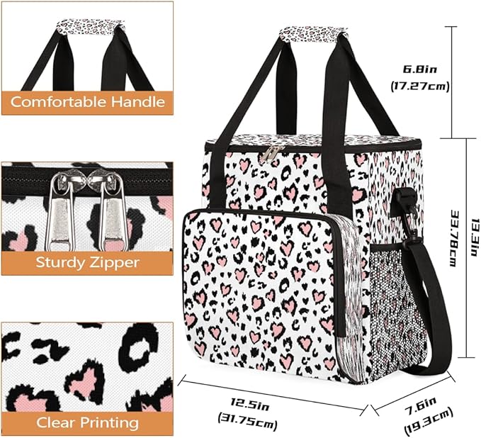 Animal Skin Cattle Coffee Maker Carring Bag Travel Carrying Storage Tote Bag Compatible with Keurig K-Mini or K-Mini Plus Portable Single Serve Coffee Brewer Case with Pockets for K-cup Pods