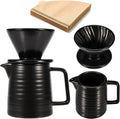 Pour Over Coffee Maker 17oz Pour Over Coffee Dripper Ceramic Retain Heat with 50PCS Paper Coffee Filter for Father's Day Christmas Reusable Drip Coffee Maker for Café Restaurant Home Camping