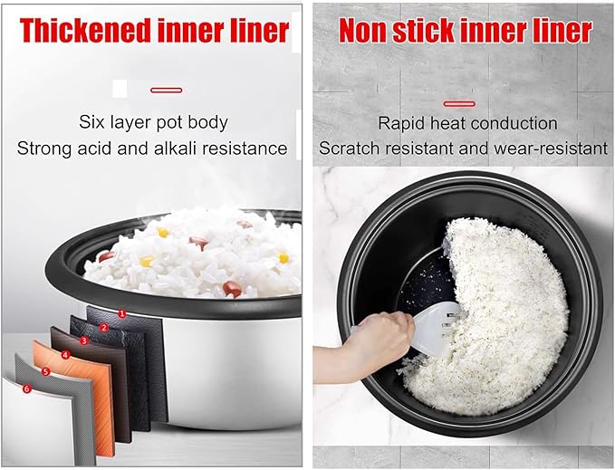 Commercial Large Rice Cooker &amp Food Warmer8-45L Large Rice Cooker with Nonstick Inner PotFast Cooking and 24-Hour Keep Warm Rice Cooker13L13L