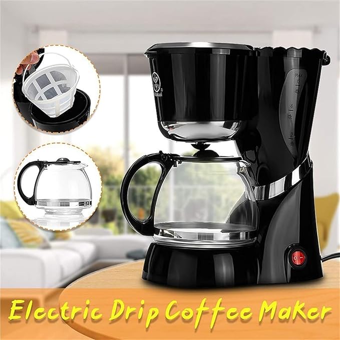 Electric Drip Coffee Machine - 600ML Hourglass Espresso and Cappuccino Maker for Cafe Quality Brew