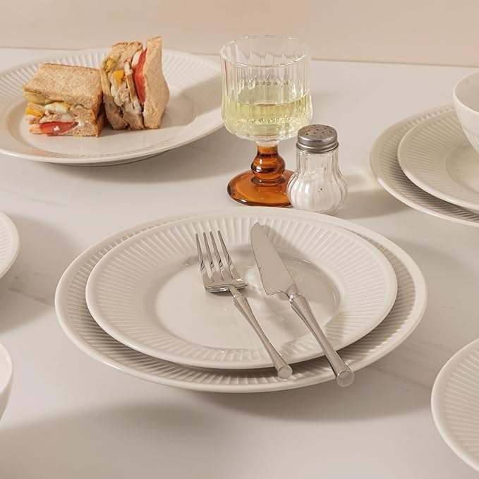 Dinnerware sets plates and bowls sets modern platesCeramic Dinnerware Sets12 Pieces Porcelain Lightweight PlatesScratch Resistant Dish Set (style - 16 4 - Set (12pcs))