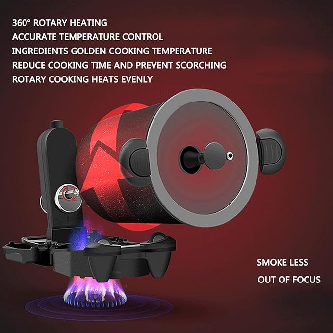 TsoLay Intelligent Multi Cooker Full Automatic Cooking Machine with a Pull-Out Oil Tank 360° Rotating and 3DAll-Round Heating &amp Adjustable 3.5-6Rpm/min for Cooking Outdoor