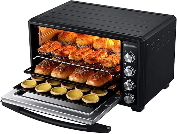 Electric Convection Oven Air Fryer 40L Large Capacity 60min Timer Built-in Baking Light 90°C to 230°C Temperature Control for Toasting Baking and Broiling