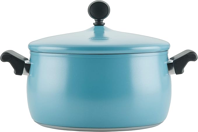 Farberware 120 Limited Edition Stainless Steel Cookware Pots and Pans Set with Prestige Kitchen Tools 10 Piece Aqua Blue