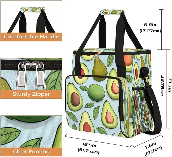 Avocado Fruit Coffee Maker Carring Bag Travel Carrying Storage Tote Bag Compatible with Keurig K-Mini or K-Mini Plus Portable Single Serve Coffee Brewer Case with Pockets for K-cup Pods