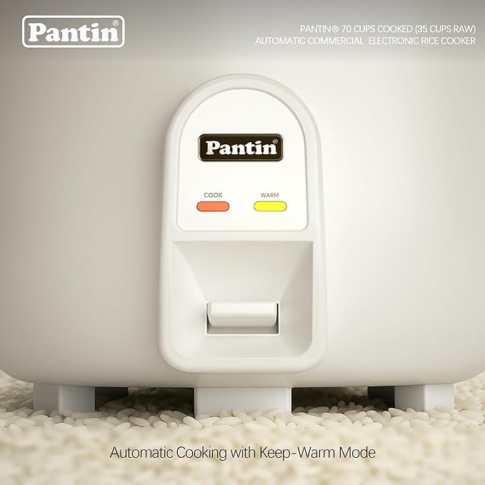 Pantin Commercial Electric Rice Cooker – 35 Cups Raw / 70 Cups Cooked Capacity w/Measuring Cup &amp Scoop – High-Efficiency Large Rice Cooker Commercial Rice Cooker for Restaurants Hotels and Cateri