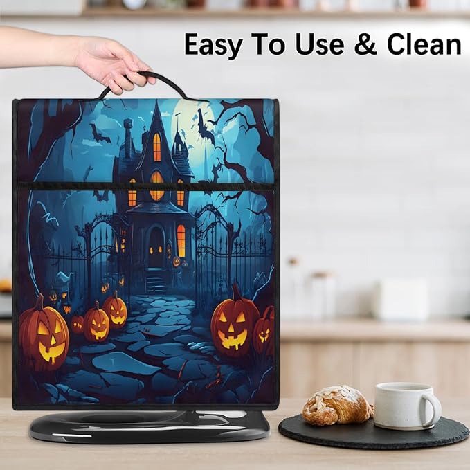 cfpolar Kitchen Aid Mixer Cover Compatible with 6-8 Quarts Halloween Spooky Decorate Stand Mixer Cover Kitchen Aid Mixers Accessories Appliance Organizer Bag Dust Covers with Zipper Pocket