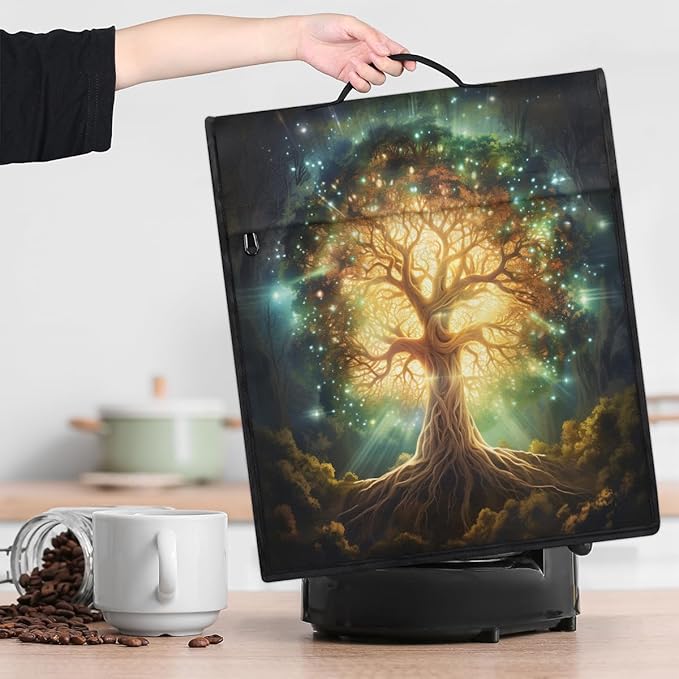cfpolar Kitchen Aid Mixer Cover Compatible with 6-8 Quarts Tree Of Life Green Stand Mixer Cover Kitchen Aid Mixers Accessories Appliance Organizer Bag Dust Covers with Zipper Pocket