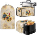 Appliance Covers for Kitchen Counter Sunflower Toaster Cover Rooster Toaster Covers 4 Slice Wide Slot Blender Covers Washable Dust Cover Kitchen Appliance Covers Slow Cooker Cooker Cover